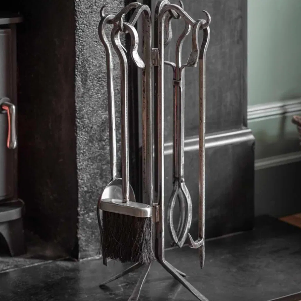 Antique Pewter Fireside Tool Set - main product image