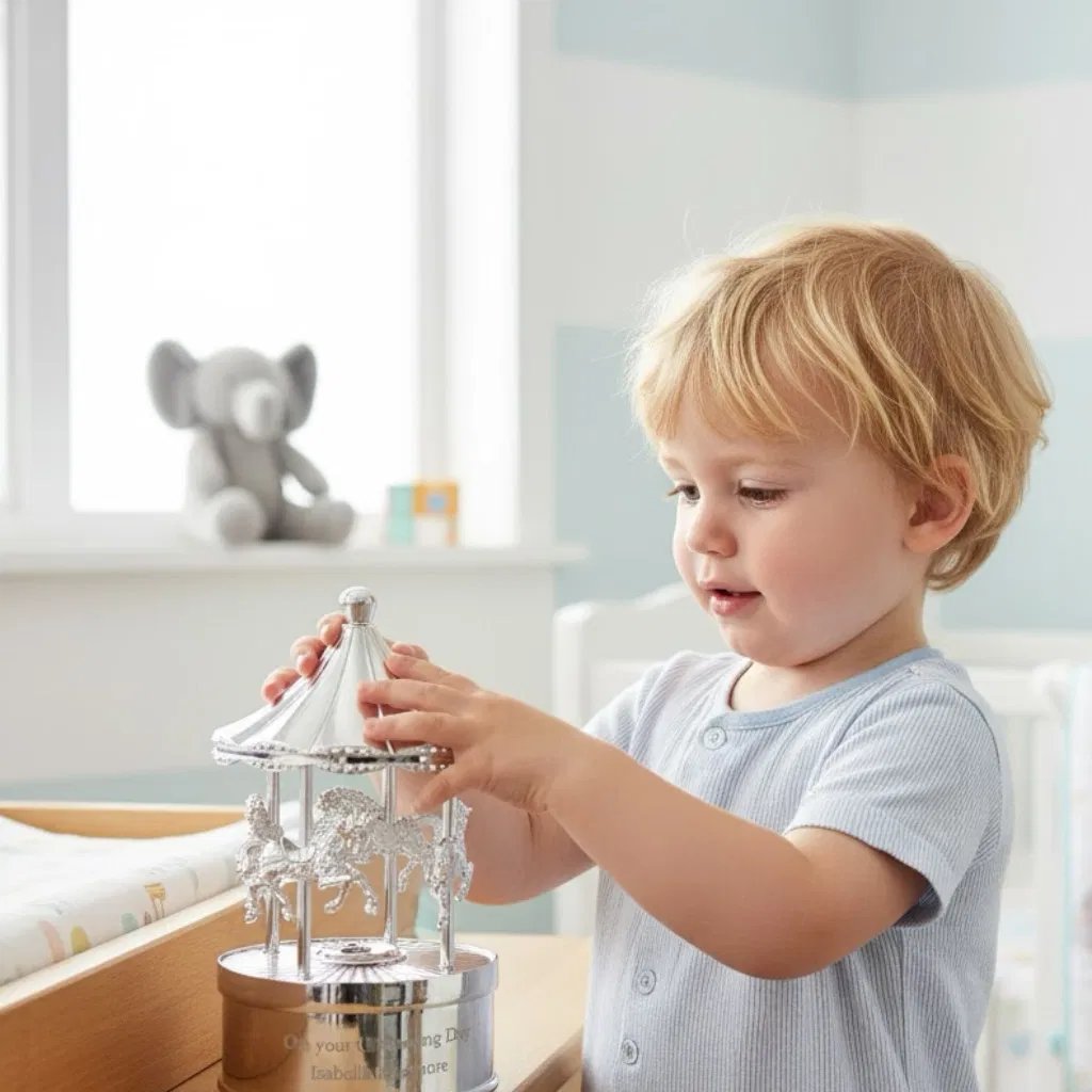 Personalised Christening Musical Carousel Ornament - main product image