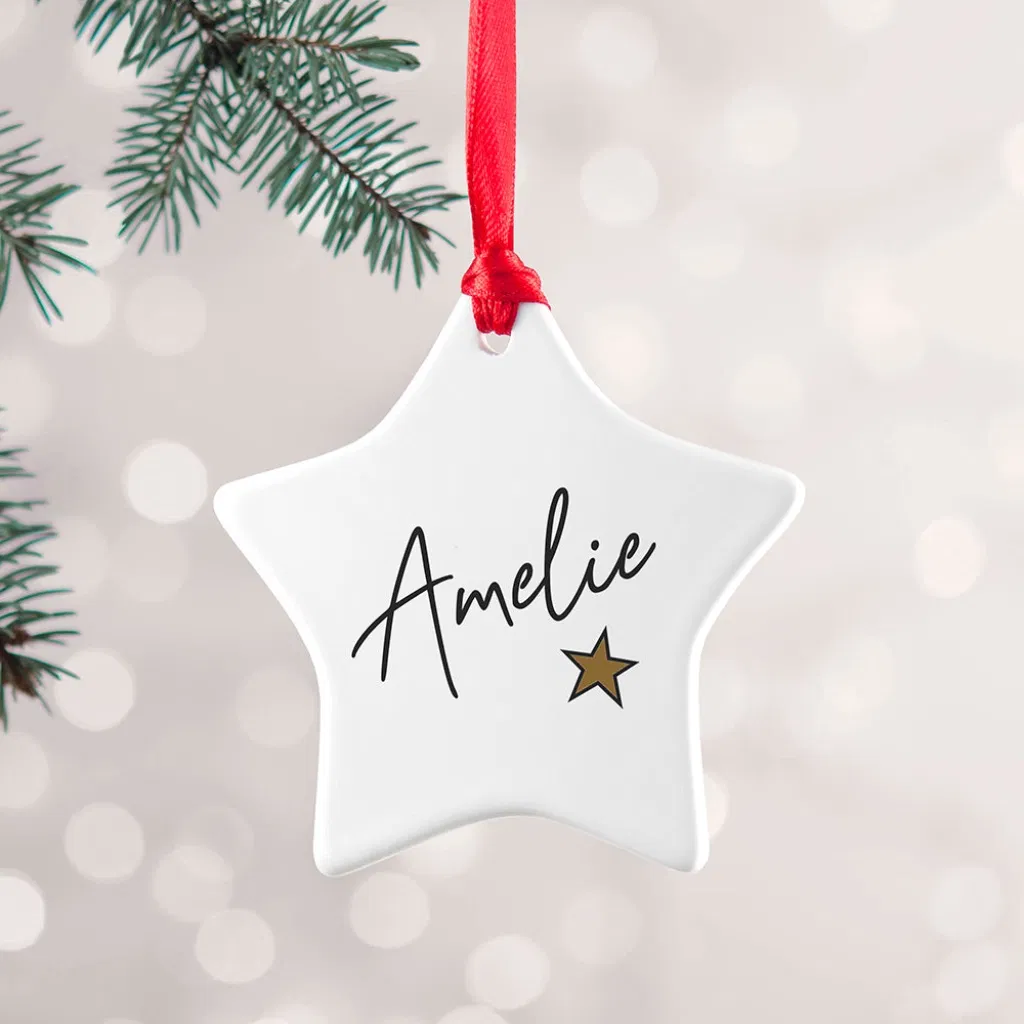 Personalised Christmas Star Decoration - main product image