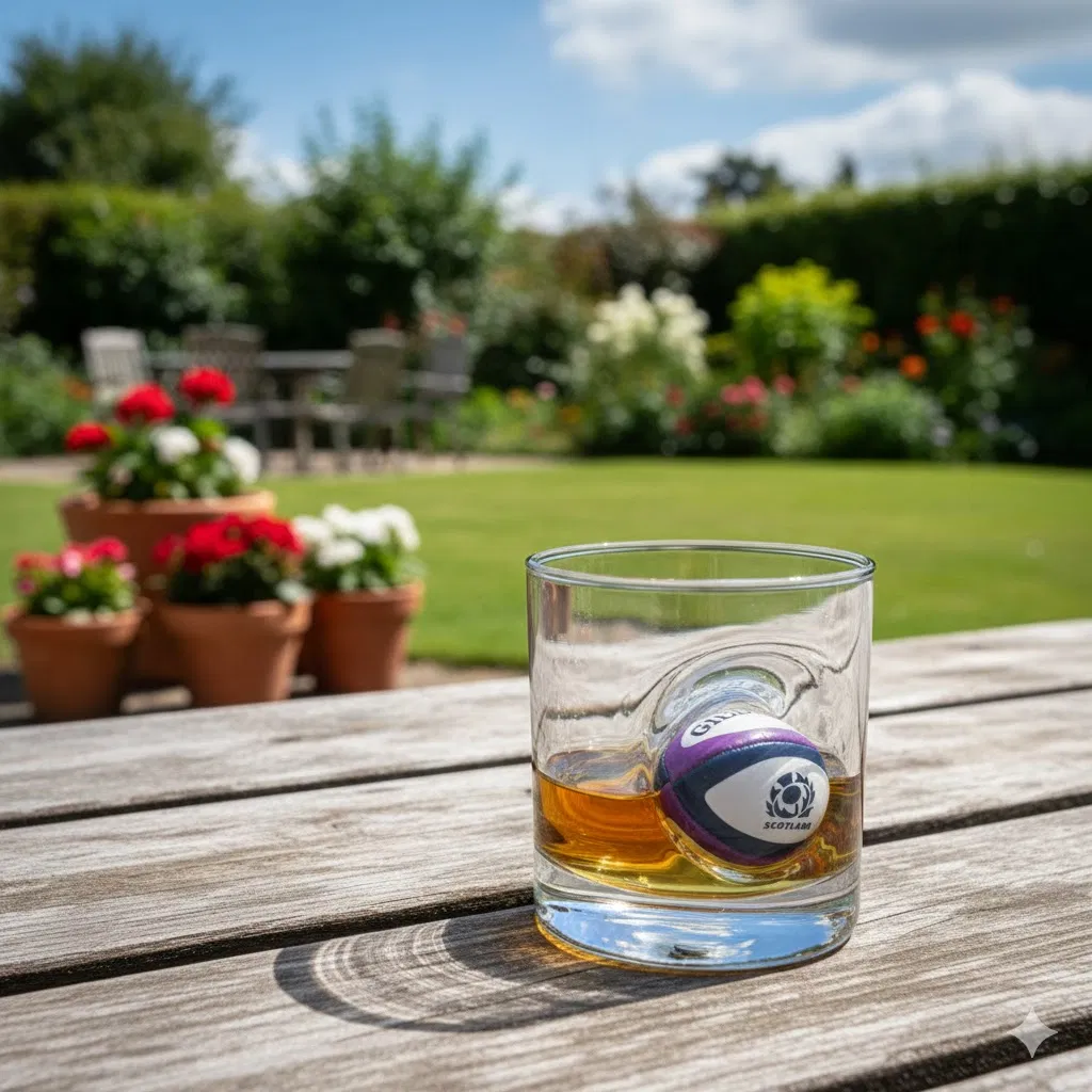 Personalised Scottish Rugby Ball Whisky Glass - main product image