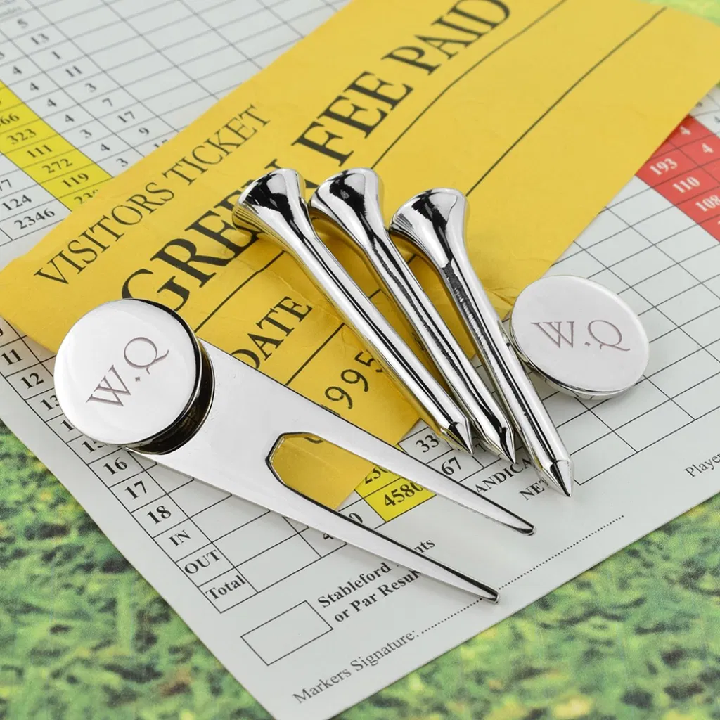 Personalised Silver Plated Golf Tee Gift Set - main product image