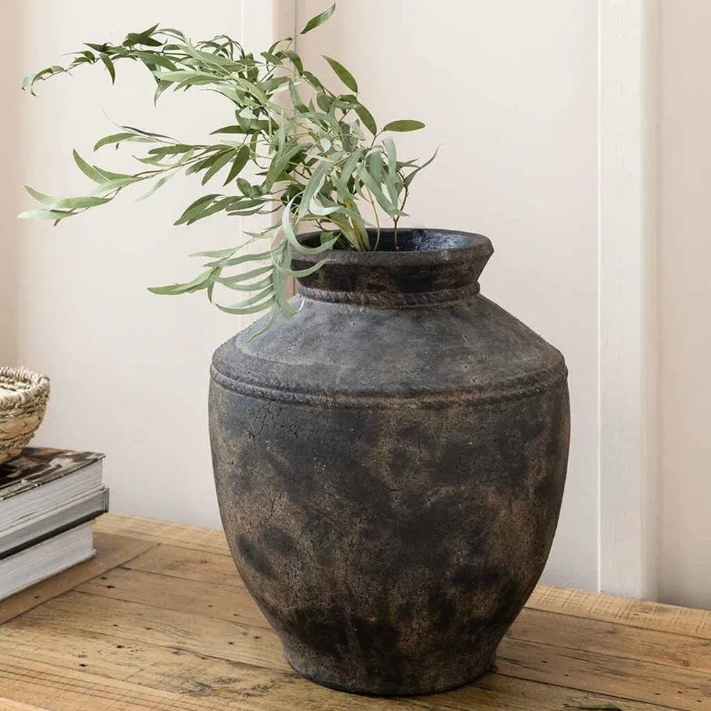 Large Antique Brown Vase - main product image