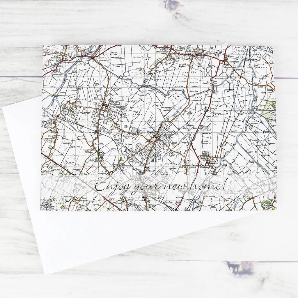 Personalised 1940s Map Card - main product image