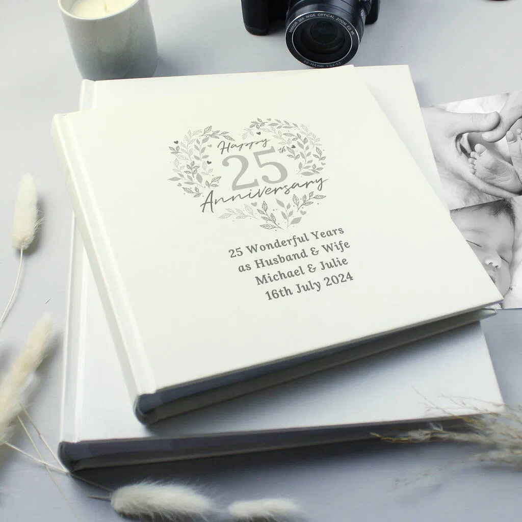 Personalised 25th Silver Wedding Anniversary Album - main product image