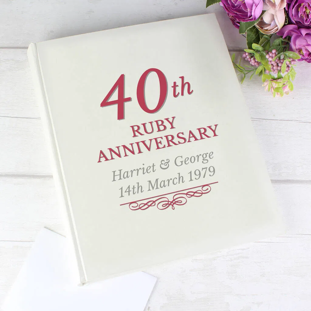 Personalised 40th Ruby Anniversary Photo Album - main product image