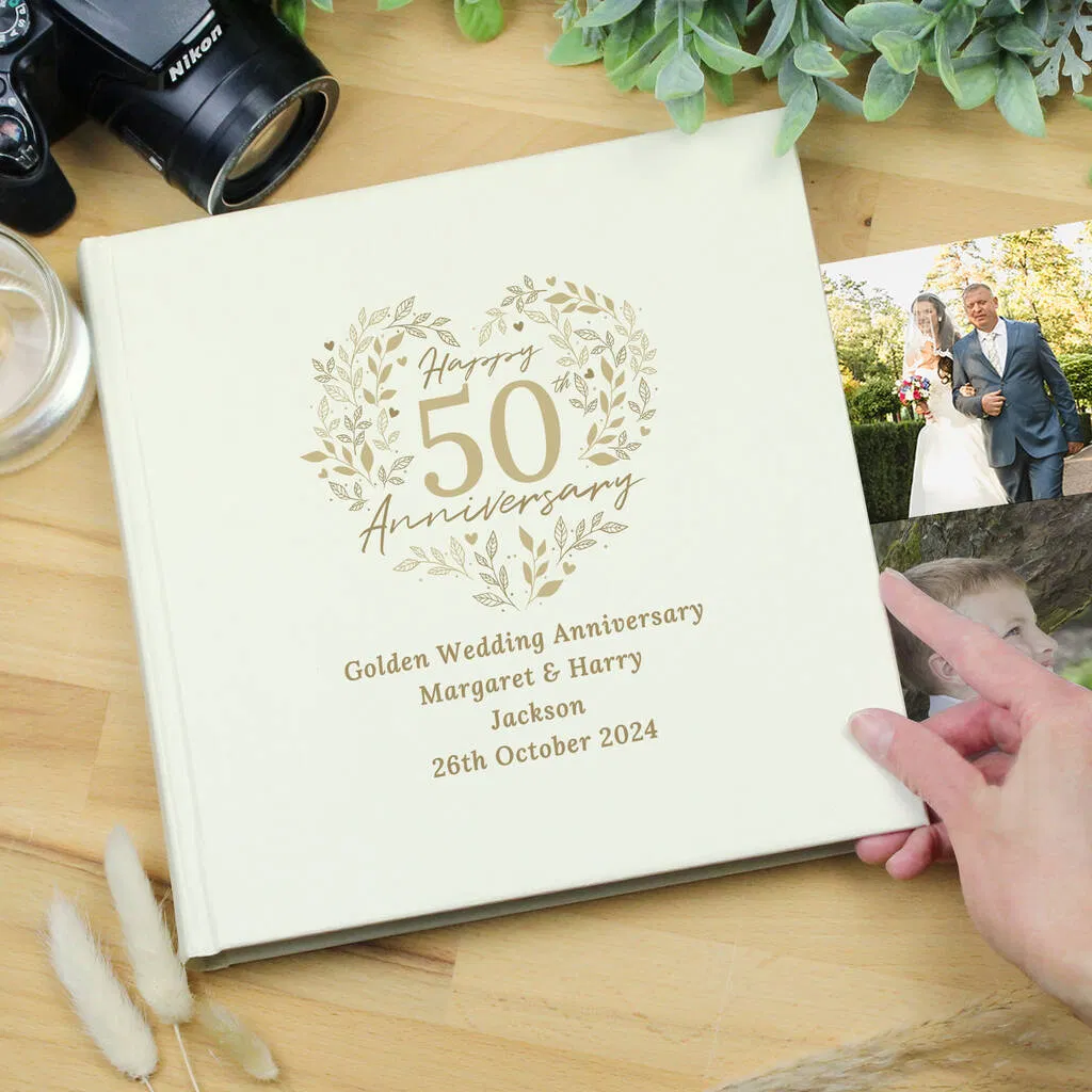 Personalised 50th Golden Wedding Anniversary Album - main product image