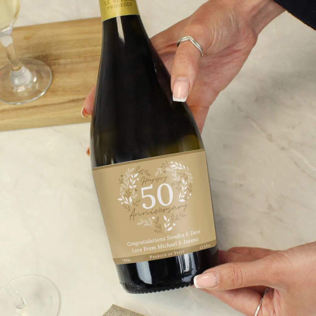 Personalised 50th Golden Wedding Anniversary Prosecco - main product image
