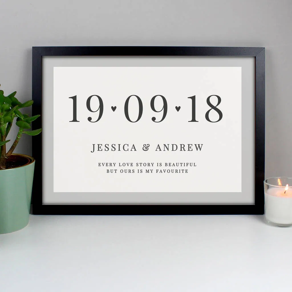 Personalised A3 Special Date Framed Print - main product image