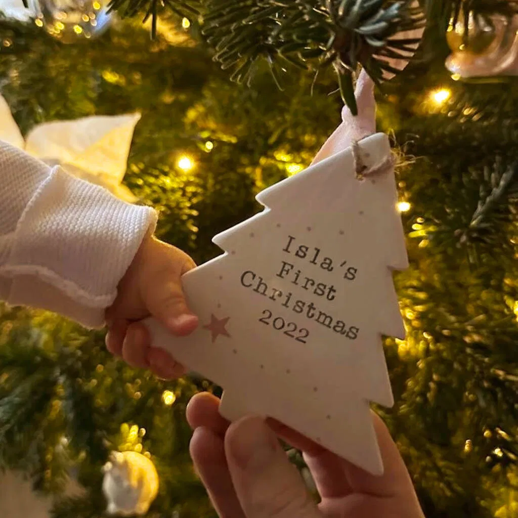 Personalised Baby's First Christmas Tree Ornament - main product image