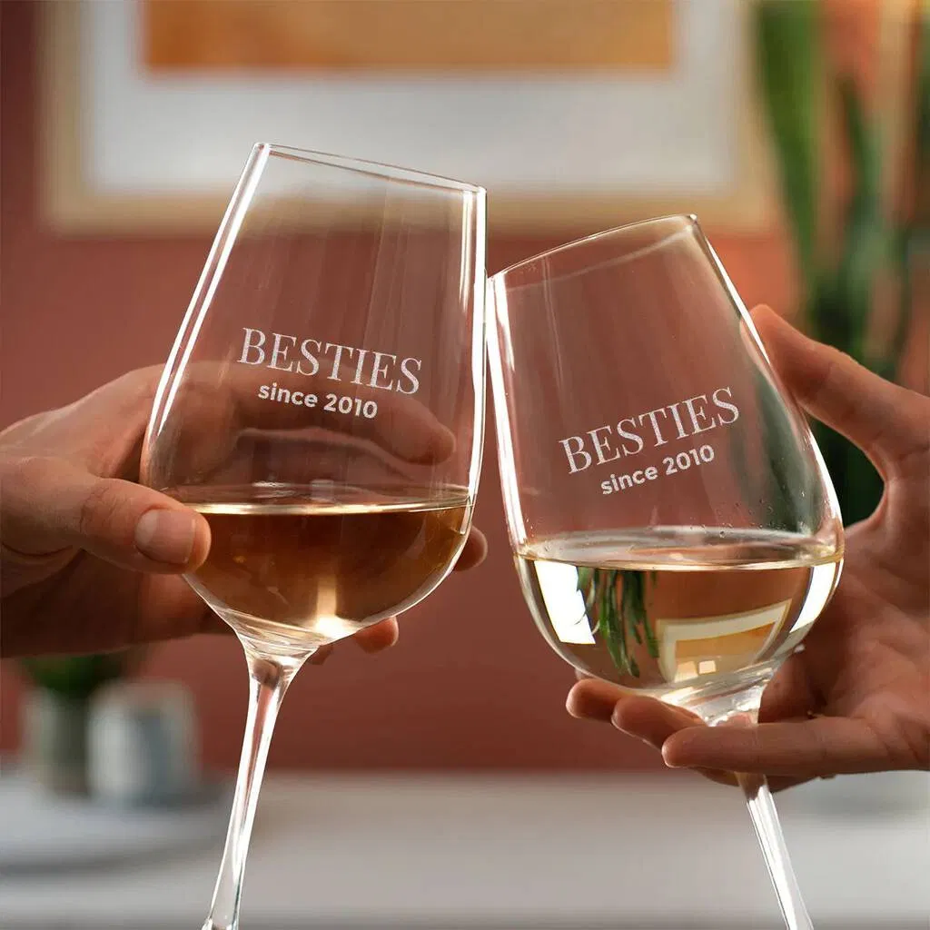 Personalised Best Friends Engraved Wine Glass - main product image