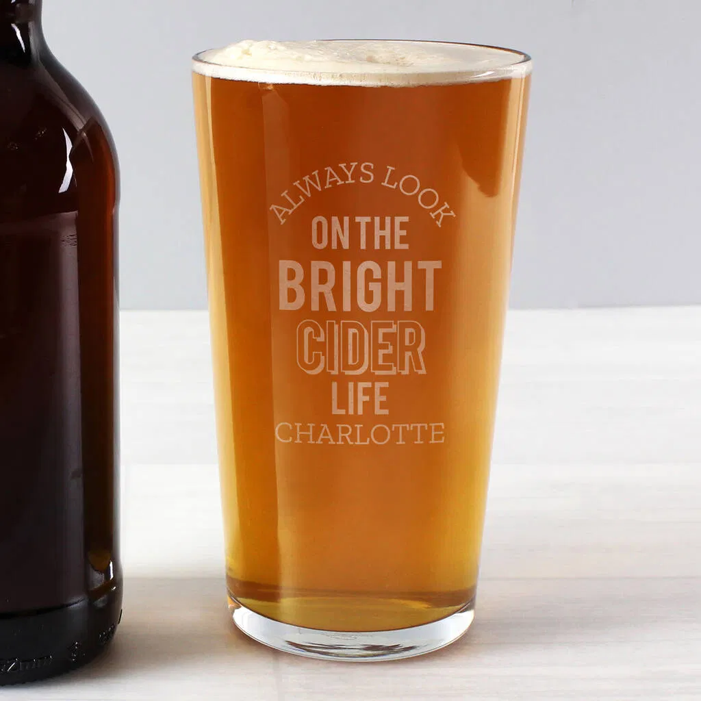 Personalised 'Bright Cider Life' Pint Glass - main product image