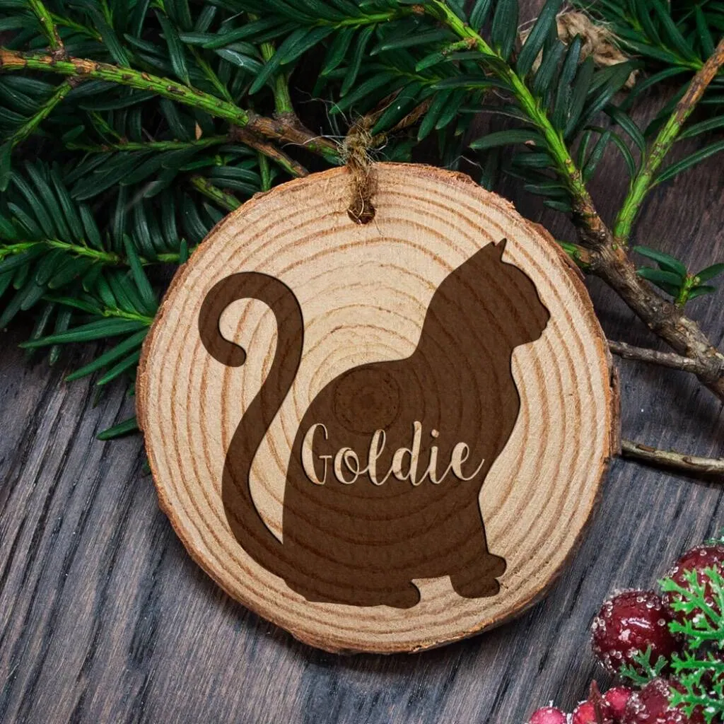 Personalised Cat Silhouette Christmas Tree Decoration - main product image