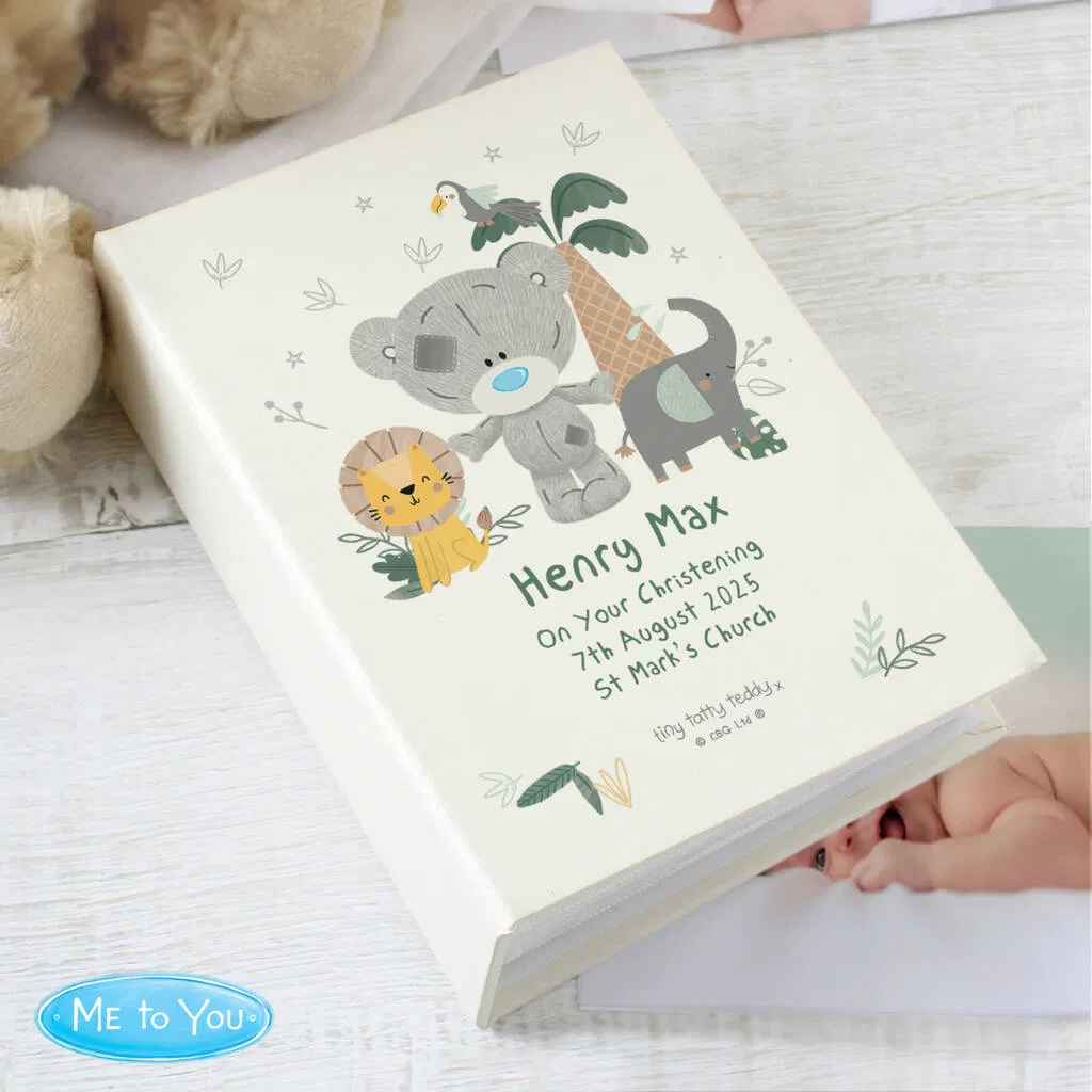 Personalised Christening 'Jungle Animals' Photo Album - main product image