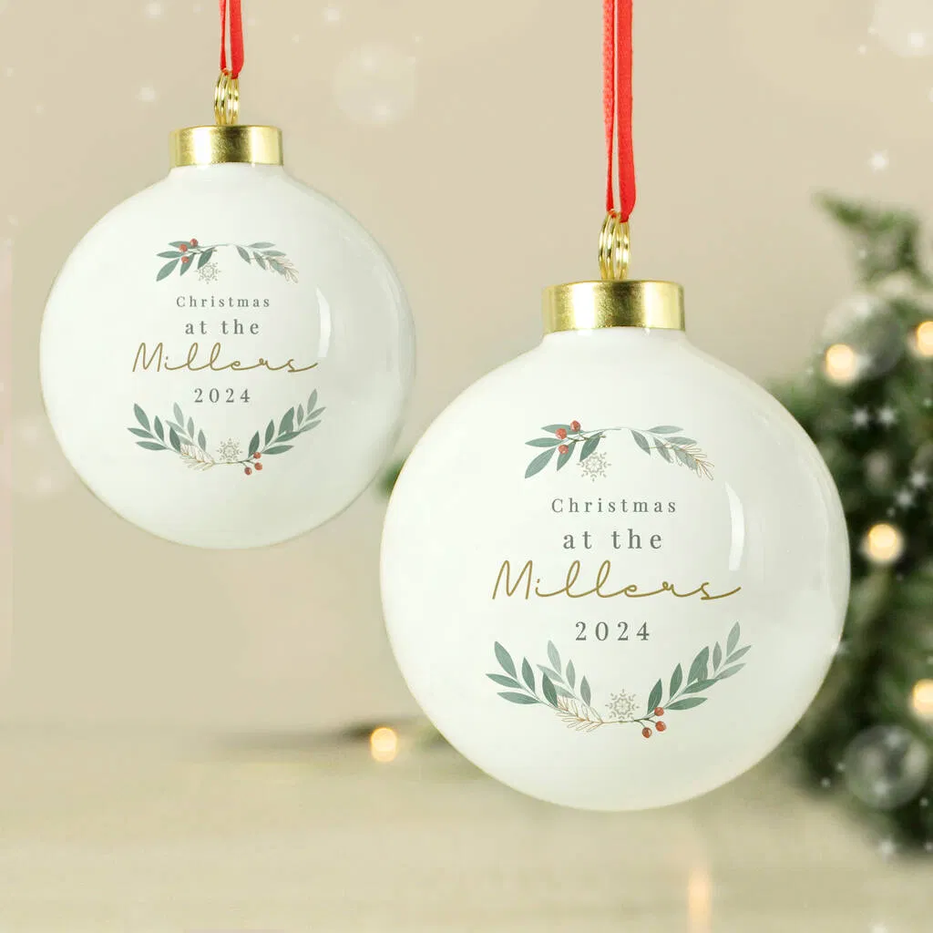 Personalised Christmas Foliage Bauble - main product image