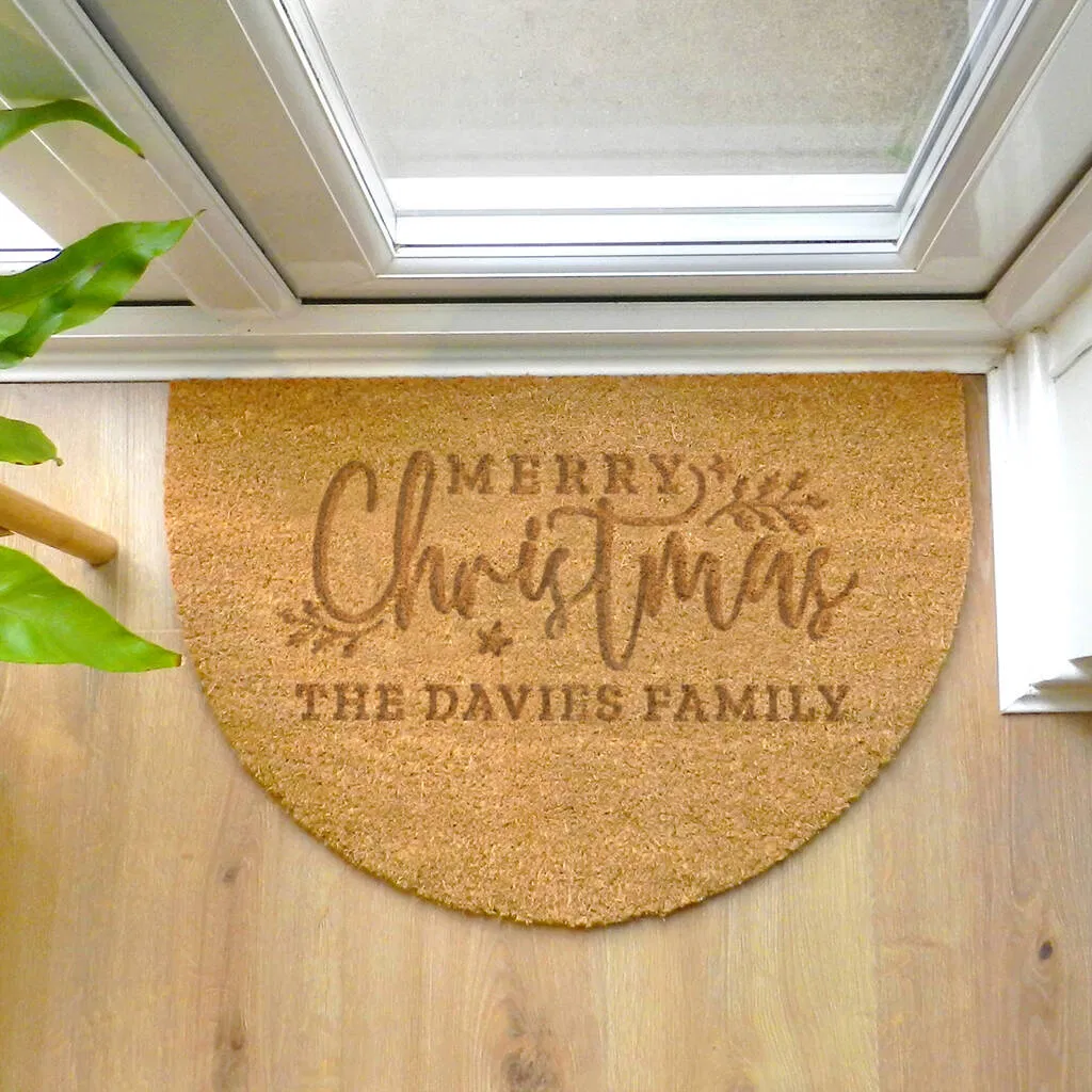 Personalised Christmas Half Moon Doormat - main product image