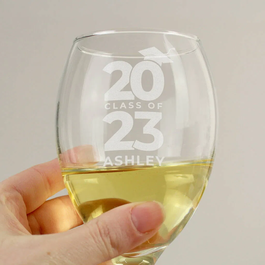 Personalised 'Class Of' Graduation Wine Glass - main product image
