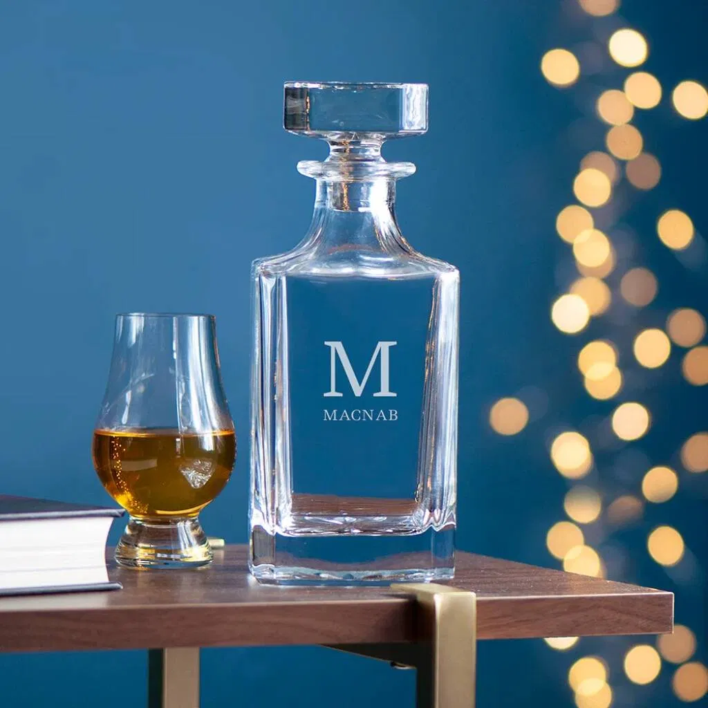 Personalised Classic Monogram Square Decanter - main product image