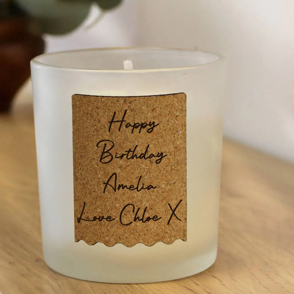 Personalised Cork Label Candle Jar - main product image