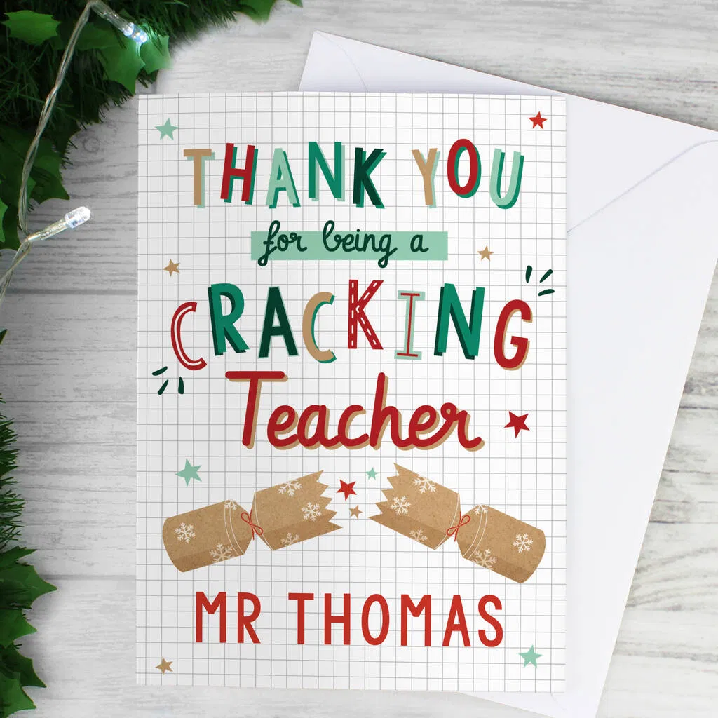 Personalised Cracking Teacher Christmas Card - main product image