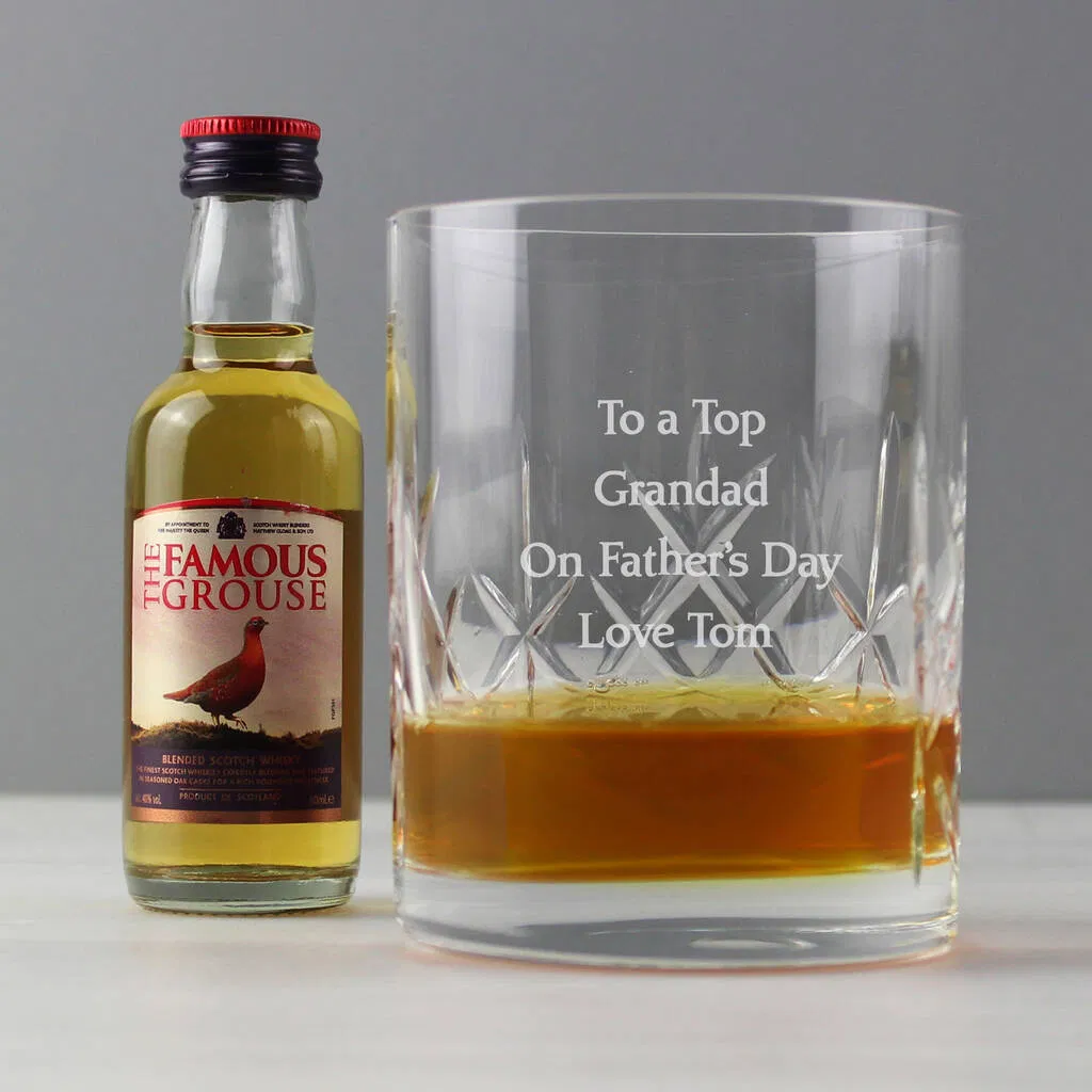 Personalised Cut Crystal Glass And Whisky Gift Set - main product image
