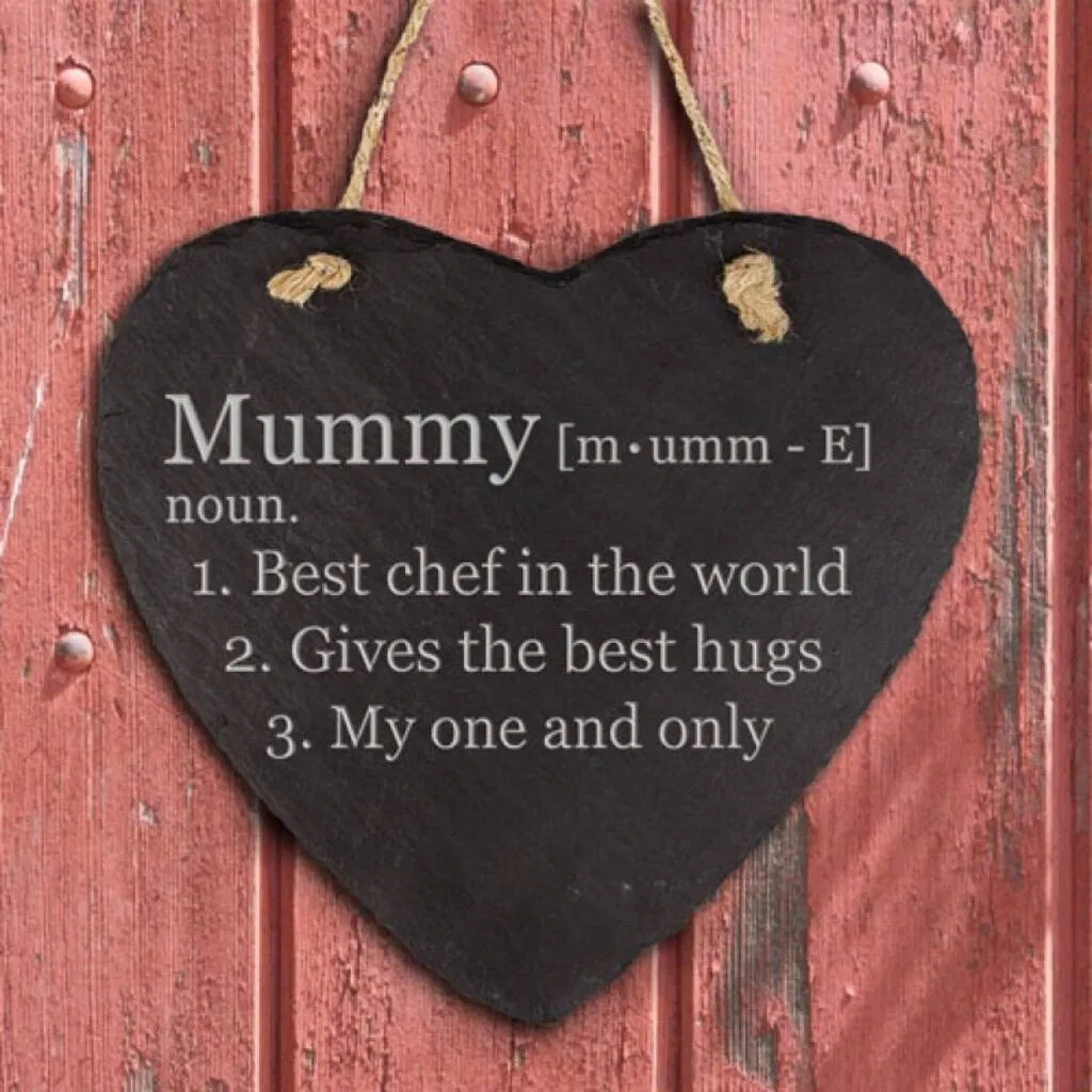 Personalised 'Definition Of Mummy' Slate Hanging Heart - main product image
