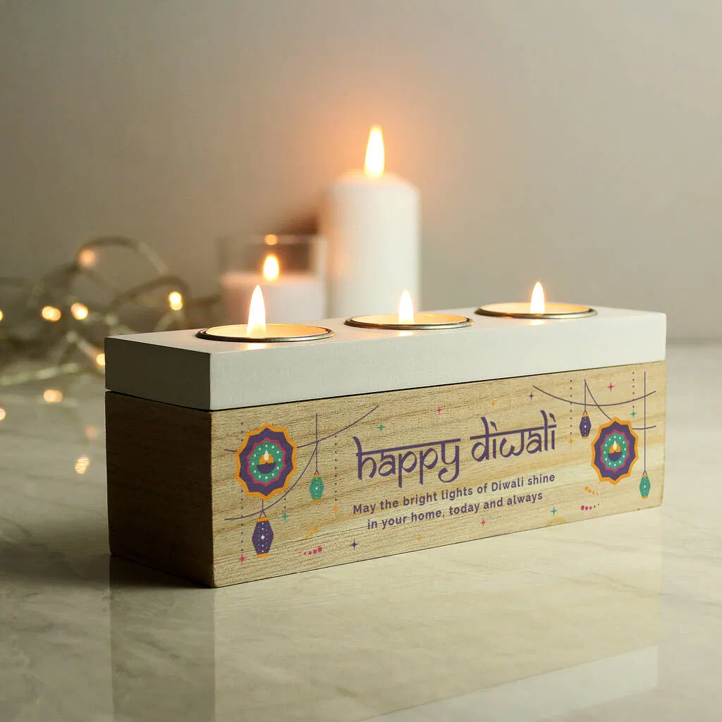 Personalised Diwali Tealight Box - main product image