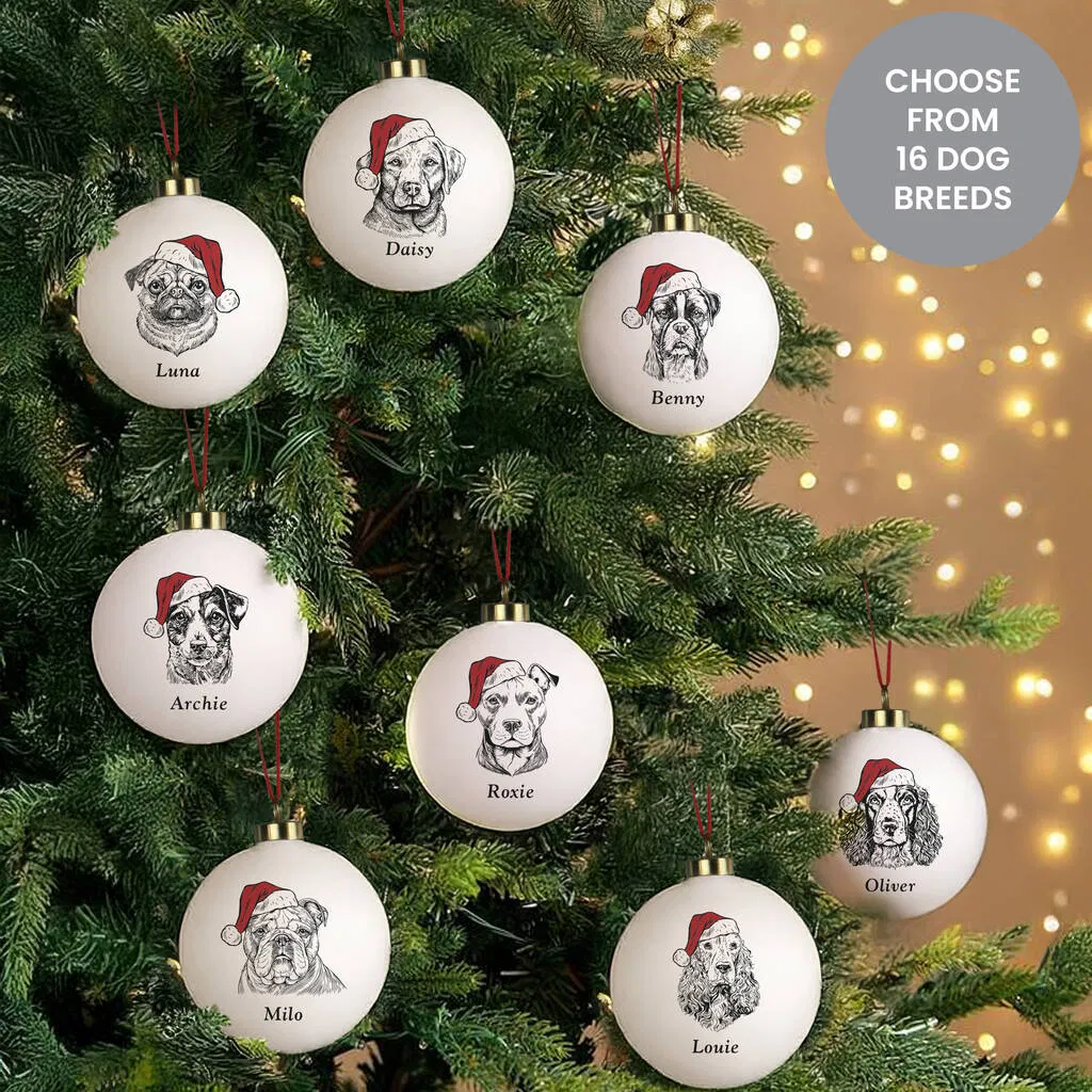 Personalised Dog Breed Christmas Bauble - main product image