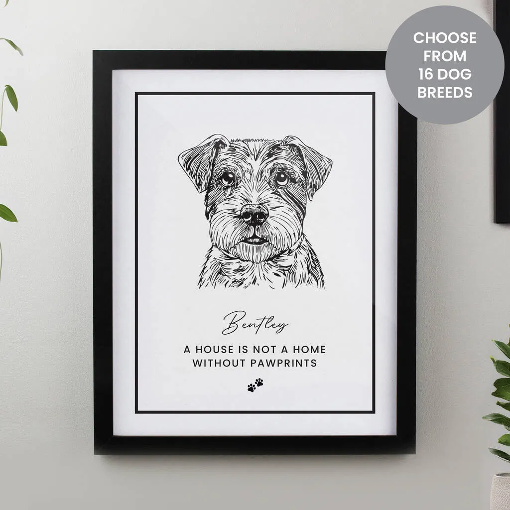 Personalised Dog Breed Framed Print - main product image