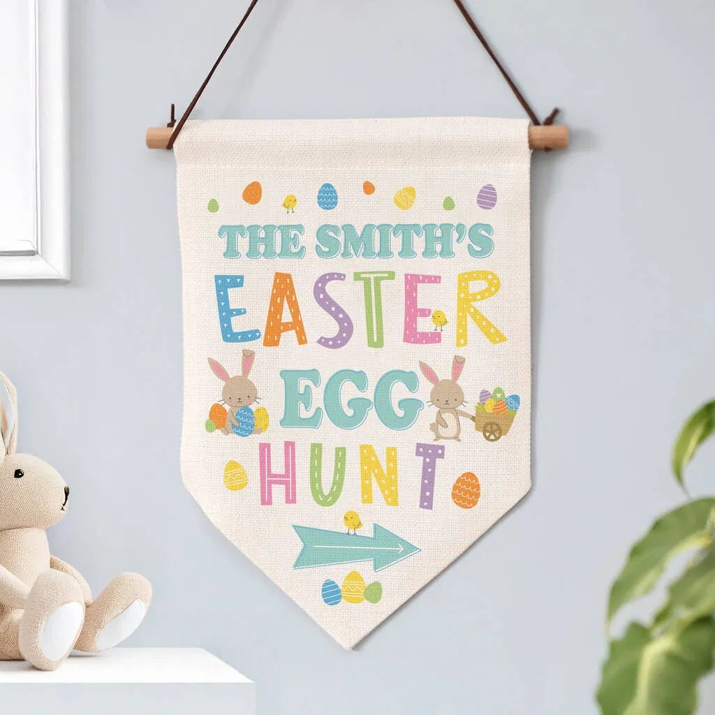 Personalised Easter Egg Hunt Hanging Sign - main product image
