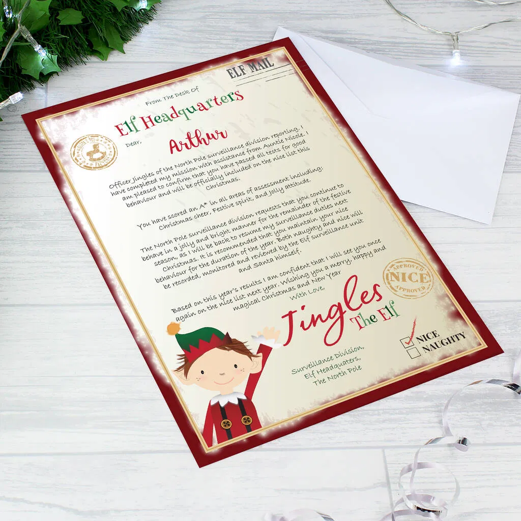Personalised Elf Surveillance Christmas Letter - main product image