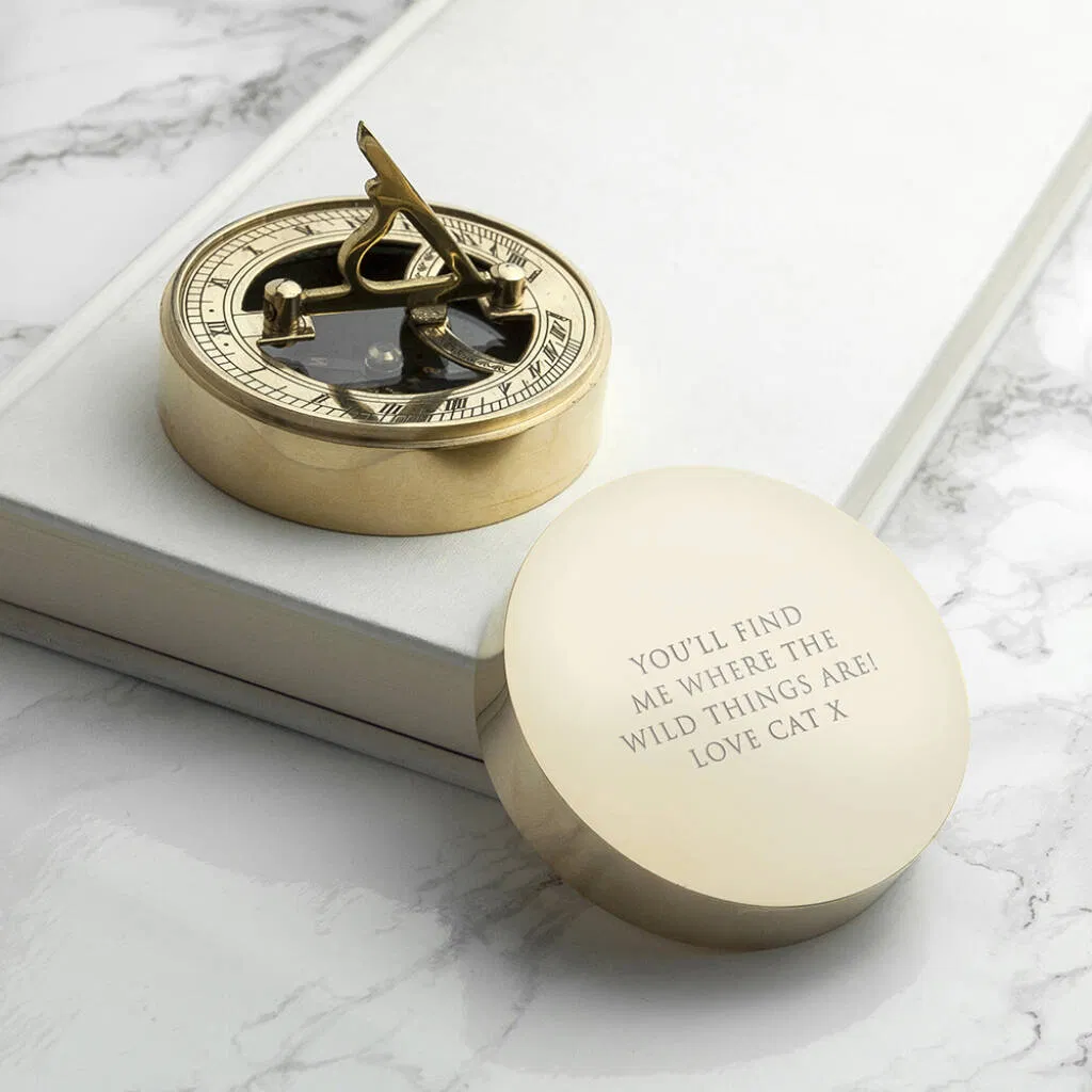 Personalised Engraved Sundial Compass - main product image