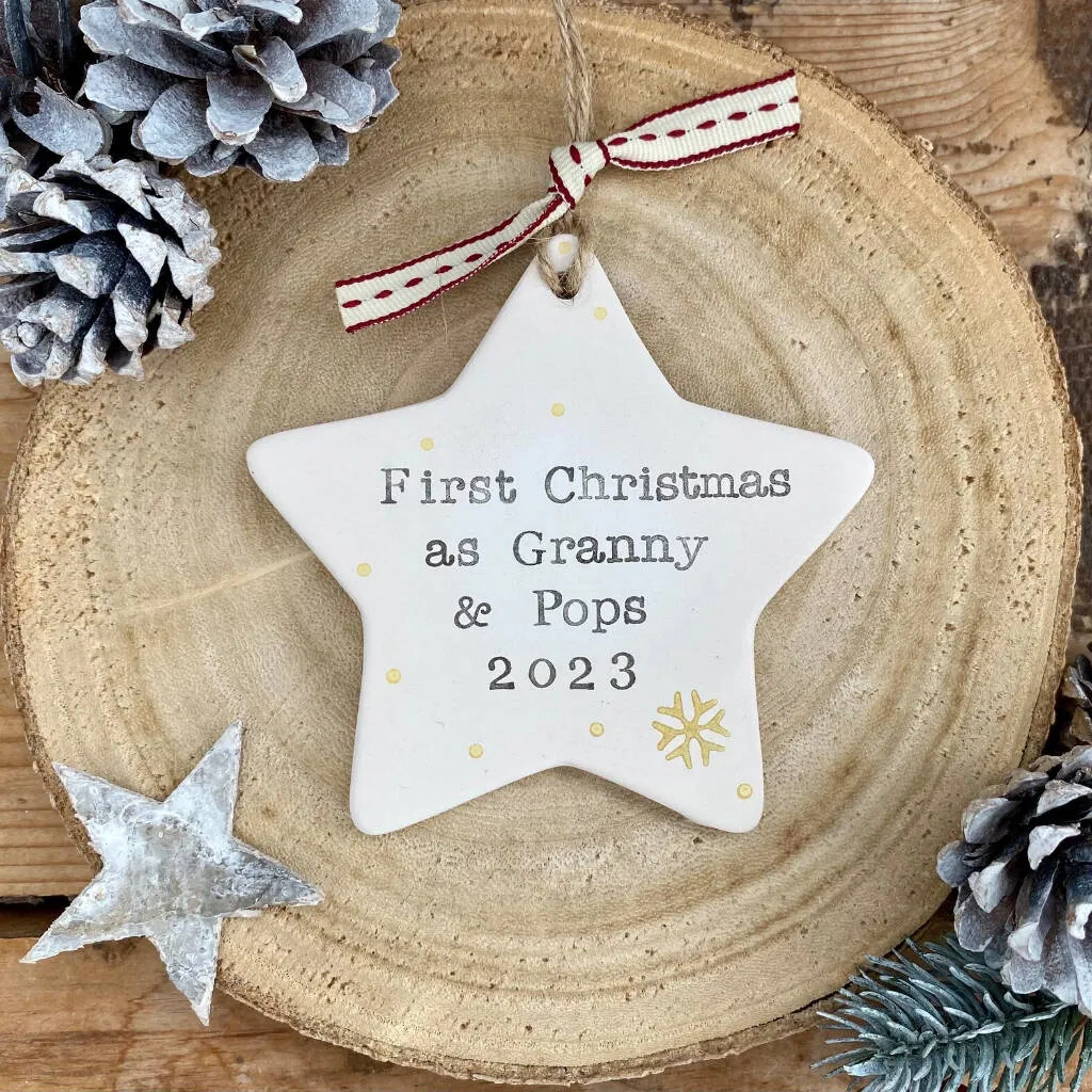 Personalised 'First Christmas As Grandparents' Bauble - main product image