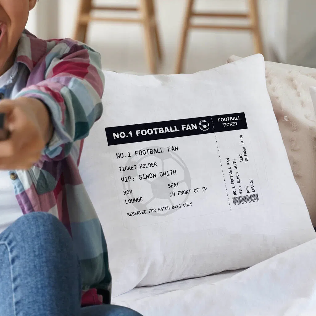 Personalised Football Ticket Cushion - main product image