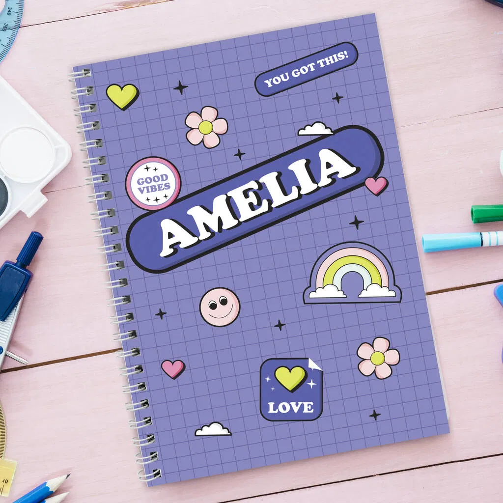 Personalised 'Good Vibes' Notebook - main product image