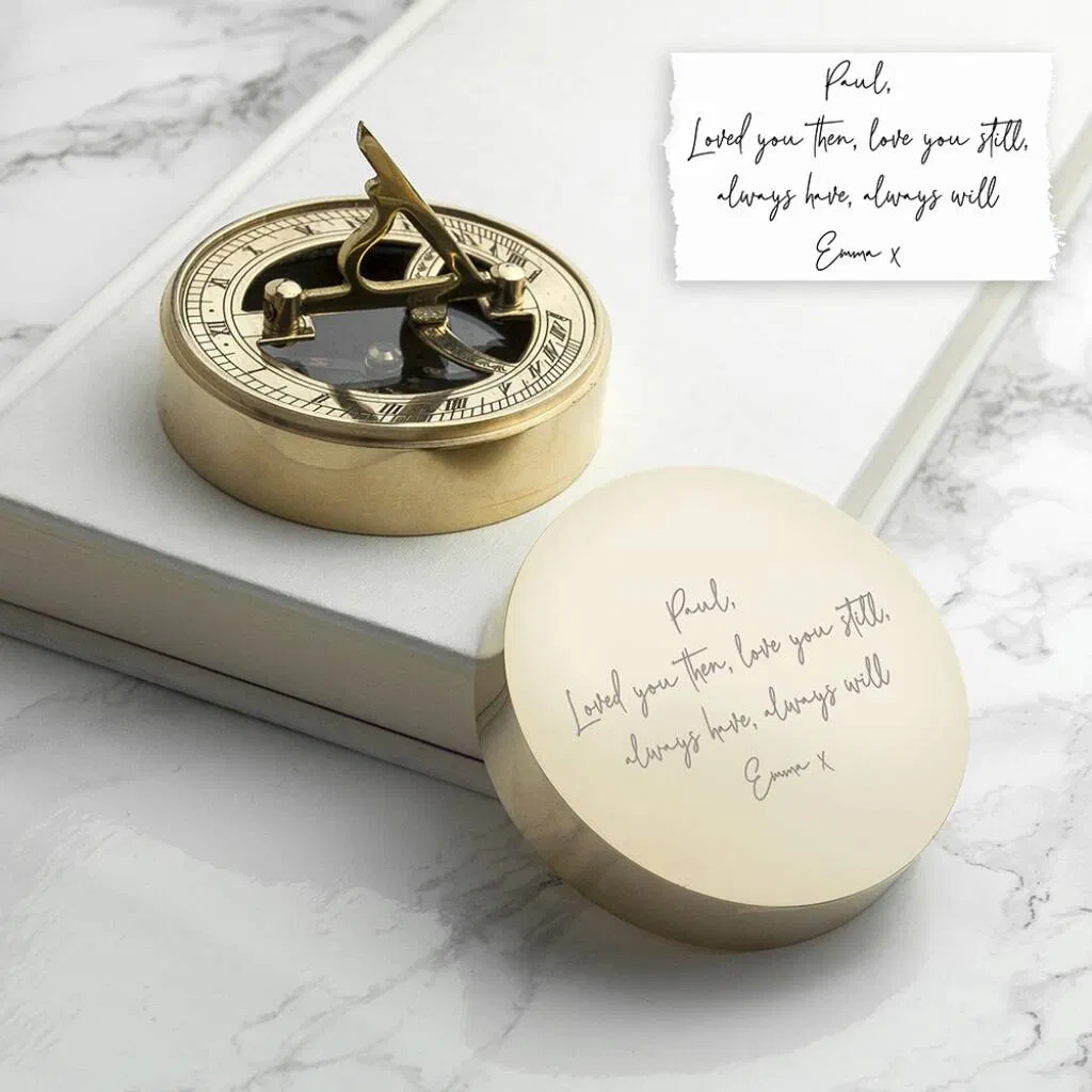 Personalised Handwriting Valentines' Sundial Compass - main product image