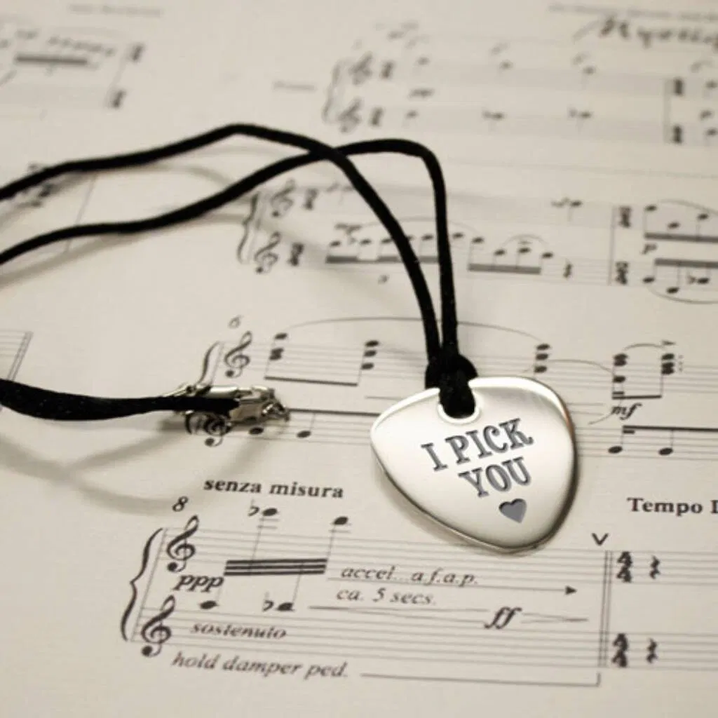 Personalised 'I Pick You' Plectrum Pendant - main product image