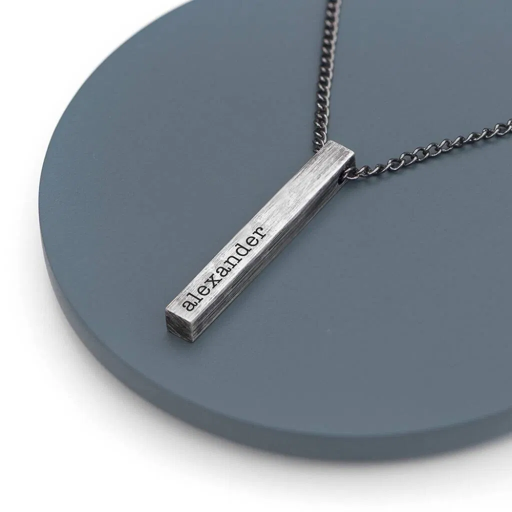 Personalised Men's Solid Bar Necklace - main product image