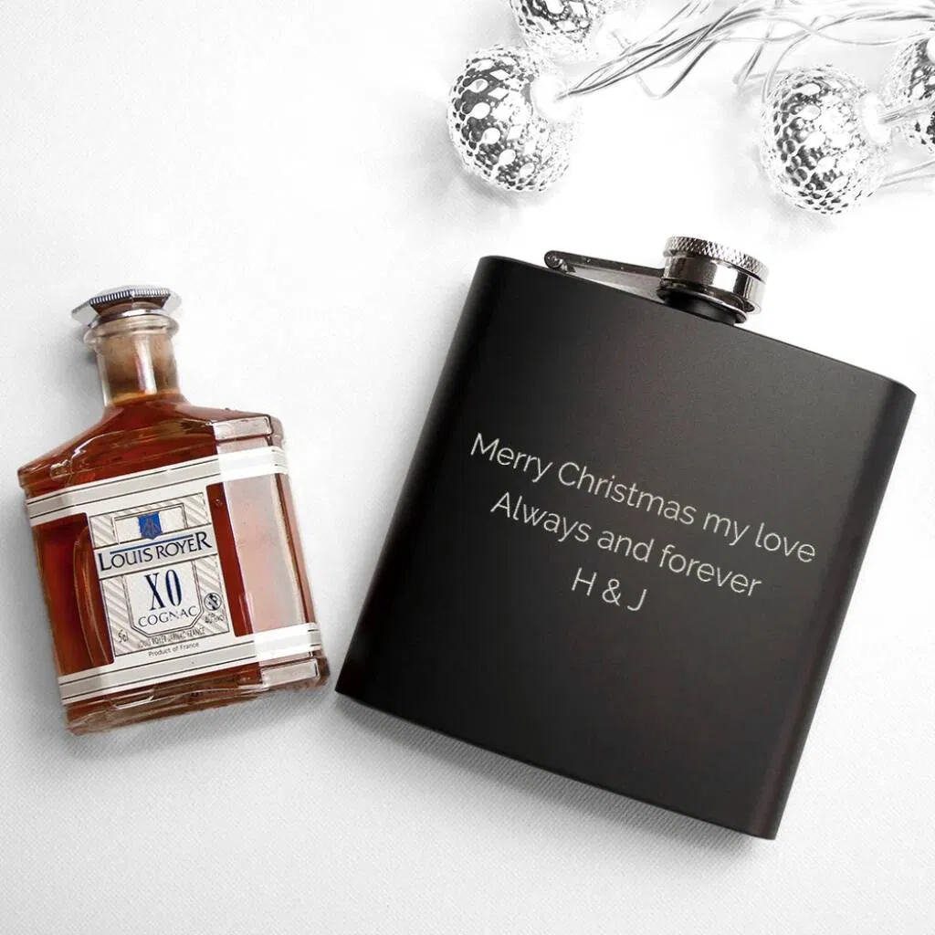 Personalised Merry Christmas Hip Flask - main product image