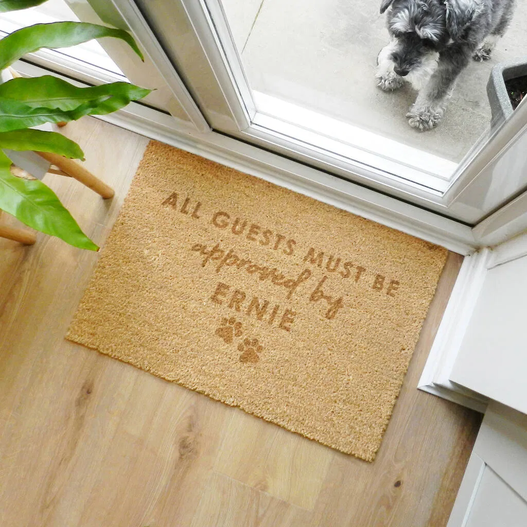 Personalised 'Must Be Approved By' The Pet Doormat - main product image