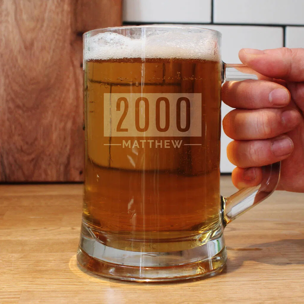 Personalised Name And Date Pint Tankard - main product image