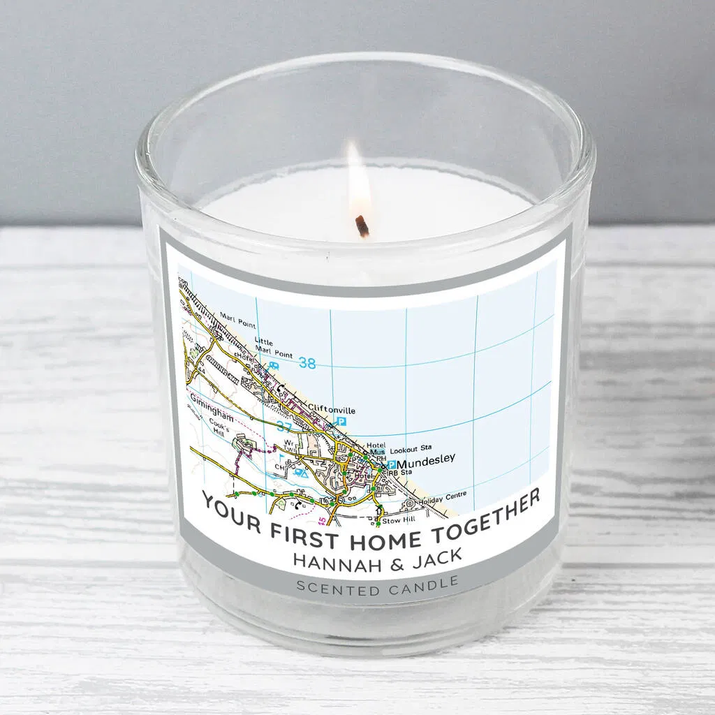 Personalised New Home Map Candle - main product image