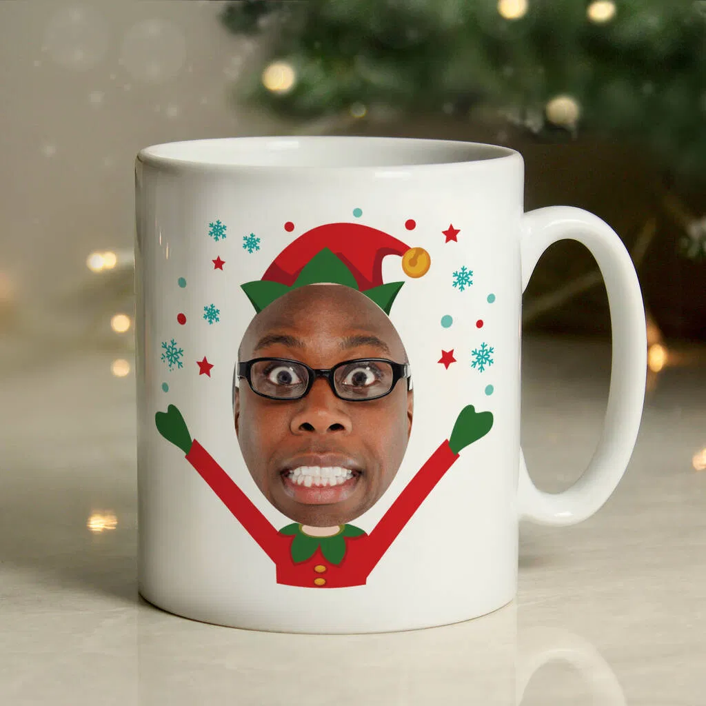 Personalised Photo Christmas Elf Mug - main product image
