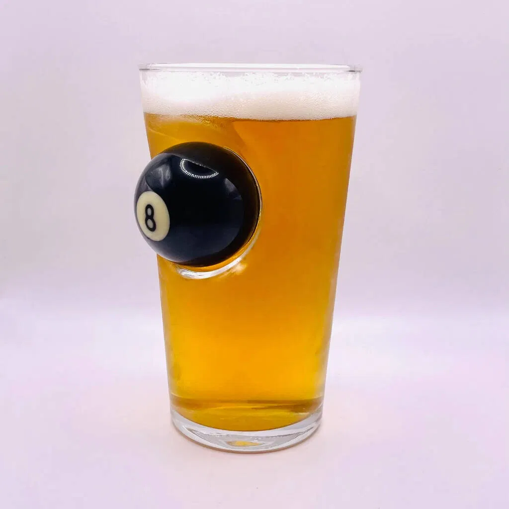 Personalised Pool Ball Beer Glass - main product image