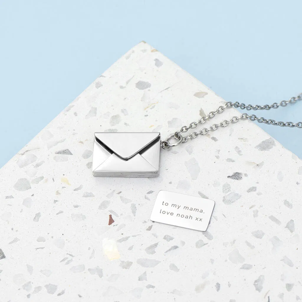 Personalised Secret Message Envelope Necklace - main product image