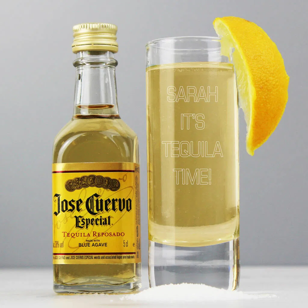 Personalised Shot Glass And Miniature Tequila Gift - main product image