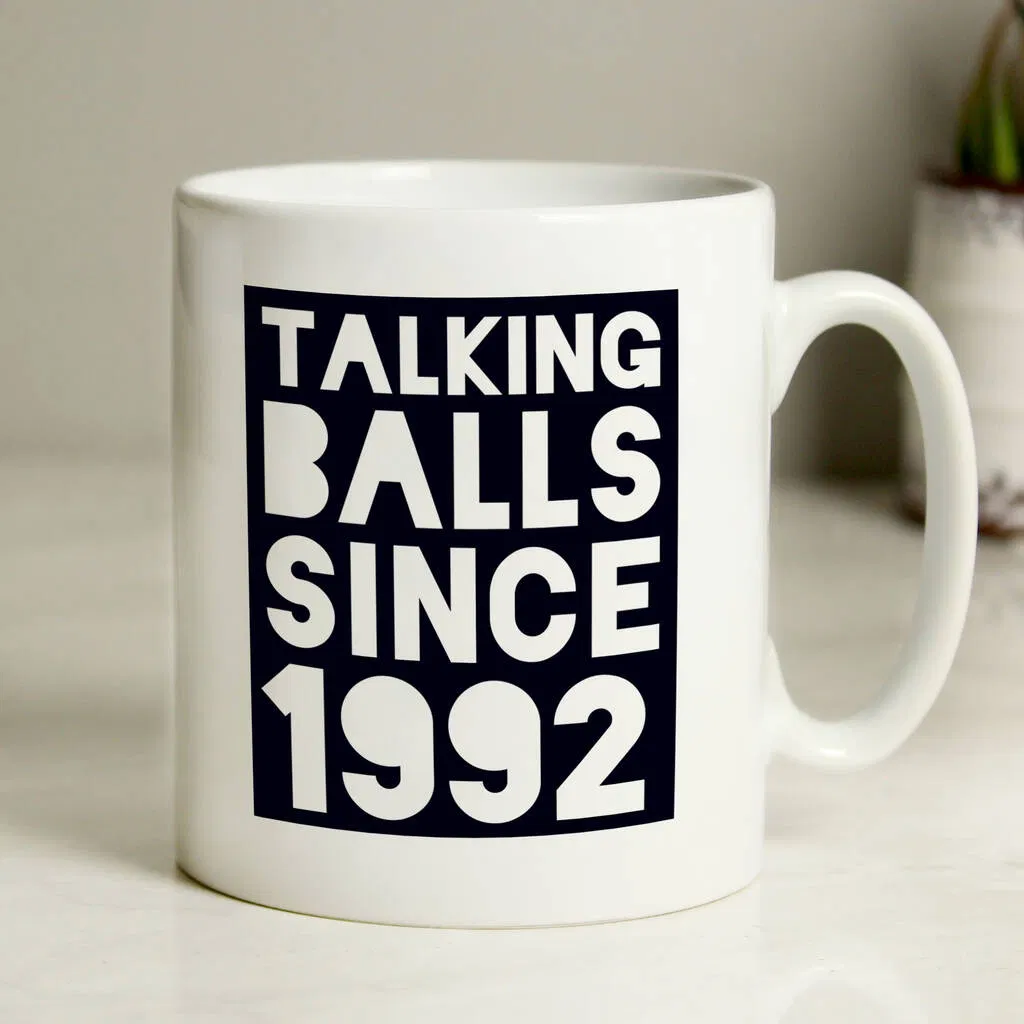 Personalised 'Talking Balls' Since Mug - main product image