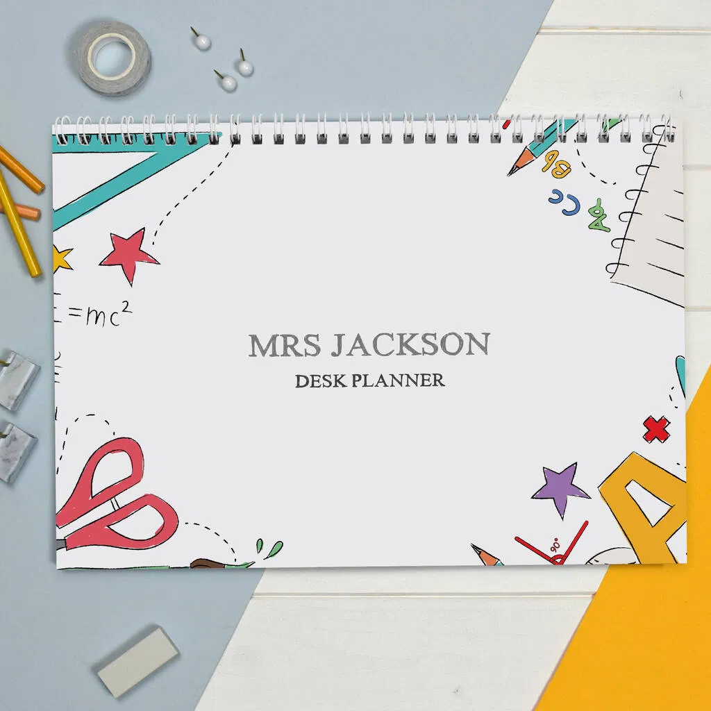 Personalised Teacher A4 Desk Planner - main product image