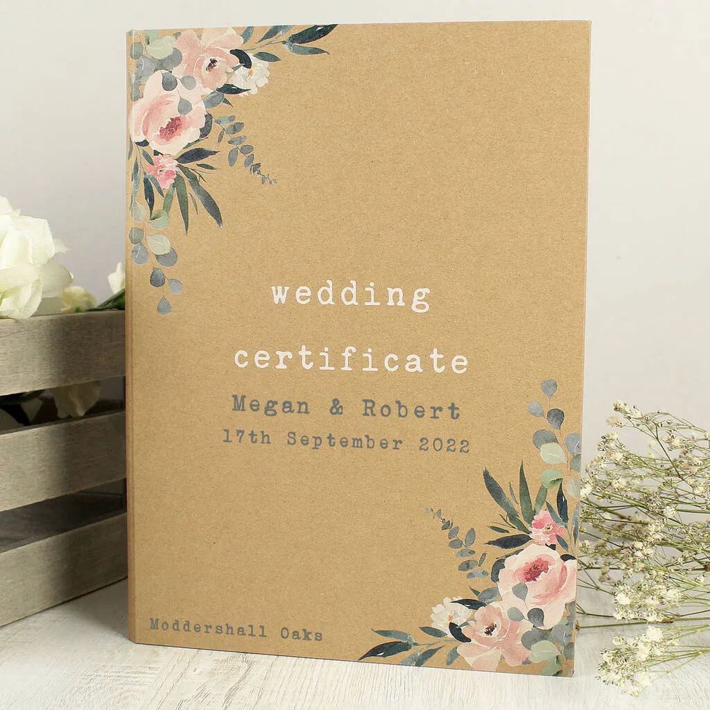 Personalised Wedding Certificate Display Book - main product image