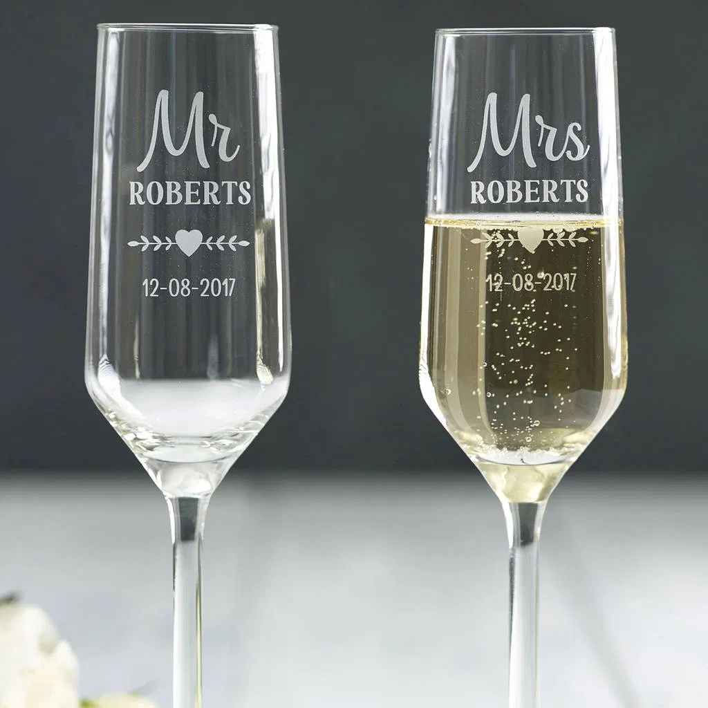 Personalised Wedding Champagne Flutes - main product image