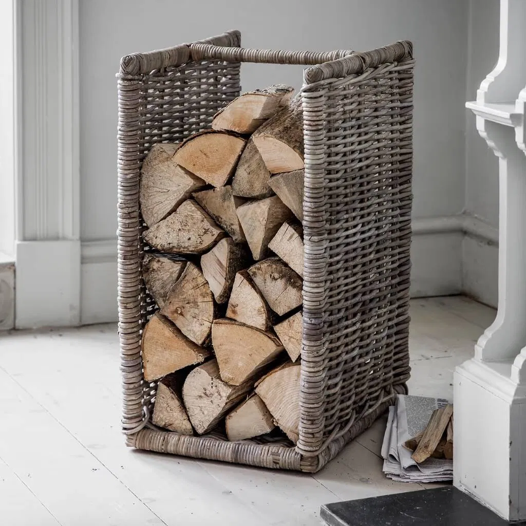 Tall Rattan Log Holder - main product image